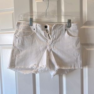 Just Black frayed white denim shorts, size 26, 3” inseam